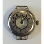 A gent's silver Half Hunter wristwatch with white