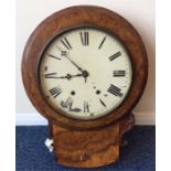 An unusual burr walnut mantle clock with white ena