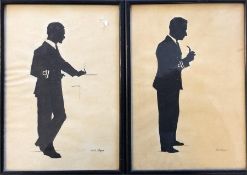 CECIL ELGEE: A pair of framed and glazed silhouett