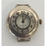 A gent's silver Half Hunter pocket watch with whit