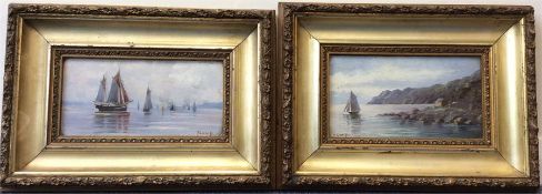 F GIESELGE: A pair of small rectangular seascapes