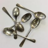 A set of six rat tail teaspoons. Birmingham. By BB