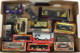 A box containing Corgi and other boxed cars. Est.