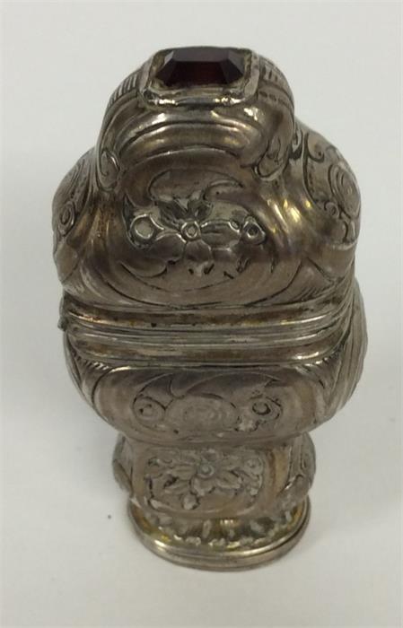 An unusual Continental scent bottle, the hinged to