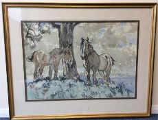 ARTHUR HENRY KNIGHTON HAMMOND: Shire horses under