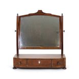 A 19th century walnut and strung mirror,