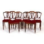 A set of six William IV rosewood dining chairs,