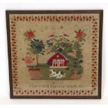 A 19th century sampler by Mary Ann Parkers 'Work 1855',