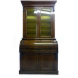 A 19th century mahogany bookcase cabinet,