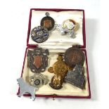 A small group of silver and base metal badges including Royal Artillery, Boy Scouts etc.