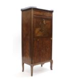 A French kingwood, walnut and marquetry tallboy,