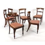 A set of six Regency rosewood dining chairs on turned front legs CONDITION REPORT: