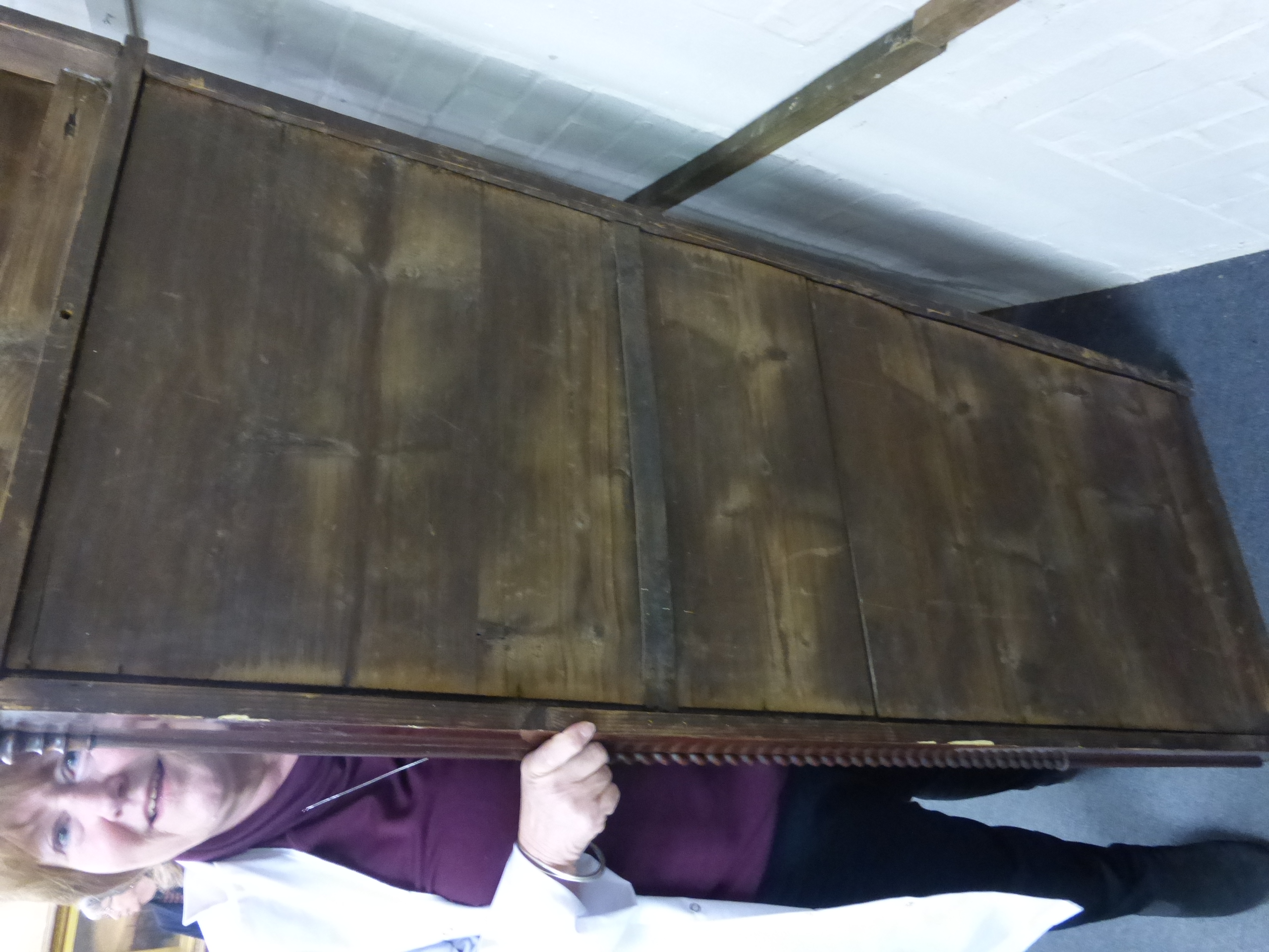 A 19th century mahogany pier mirror with an architectural pediment and turned pilasters, - Image 3 of 4