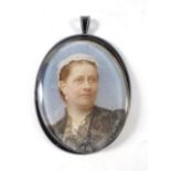 A late 19th century mourning pendant,