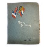 Folio sized dedicated Album with the title 'War Cuttings' on the upper board together with a