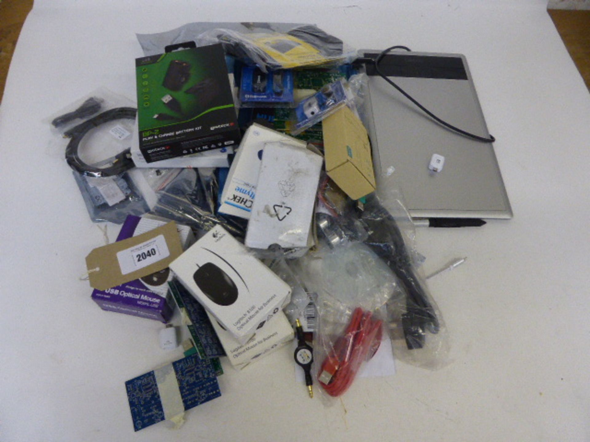 Bag containing various computer and electrical components/accessories to include boards, extensions,