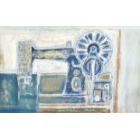 Roger Fairbrother, an abstract study of a sewing machine, signed and dated 1967, oil on board,