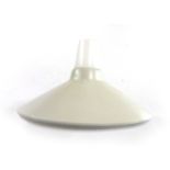 A 1970's white enamelled ceiling light with a perspex diffuser