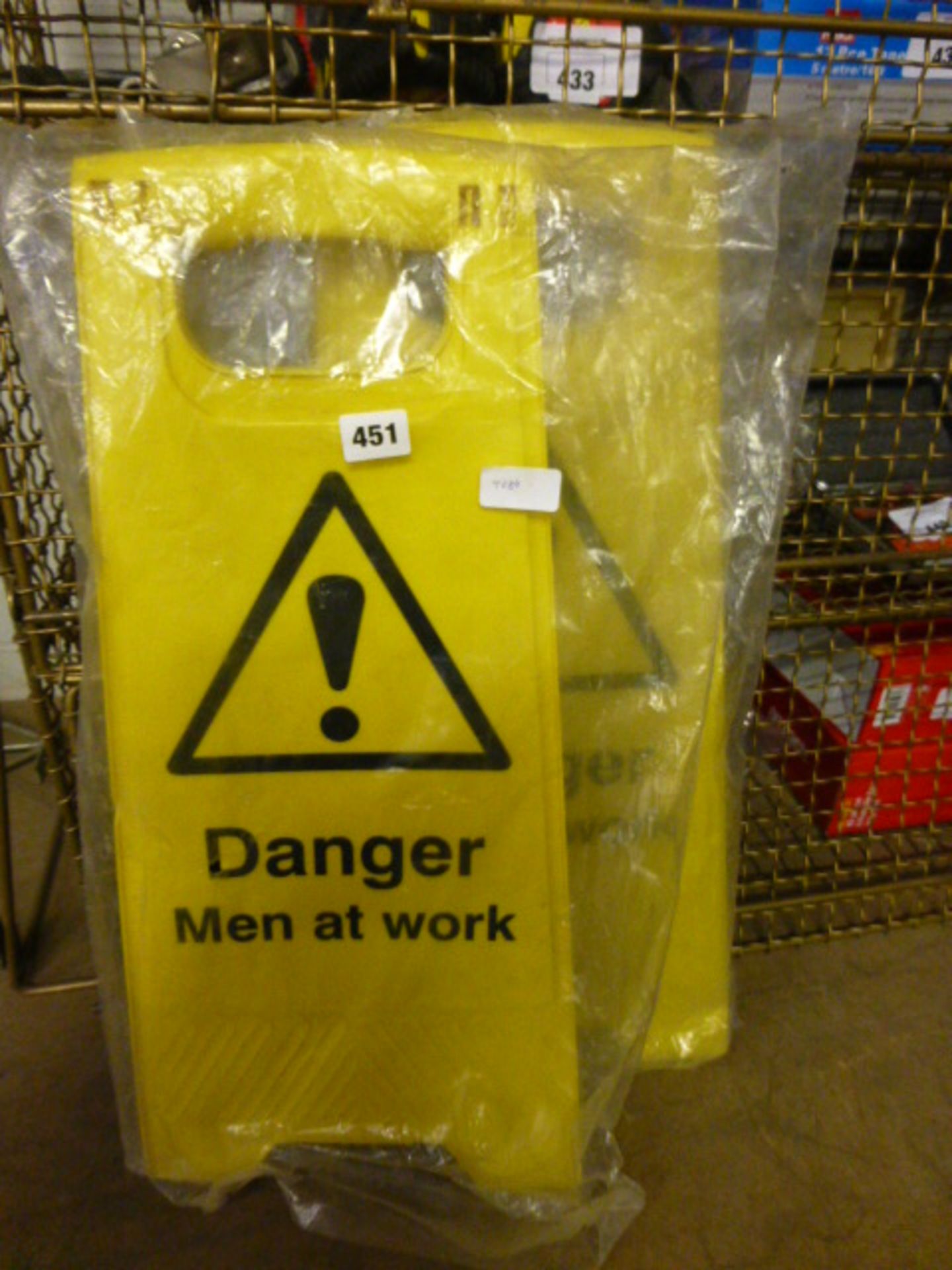 Two Danger Men at work signs