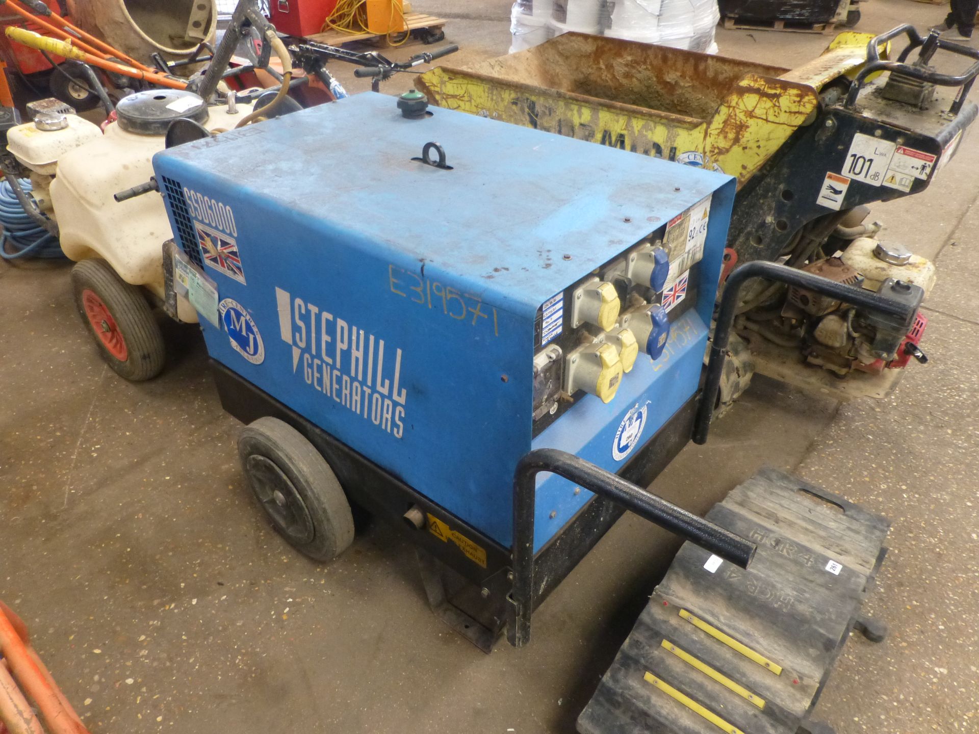 Stephill Generators 6KVA diesel generator with various outputs on single-axle trolley (319571)