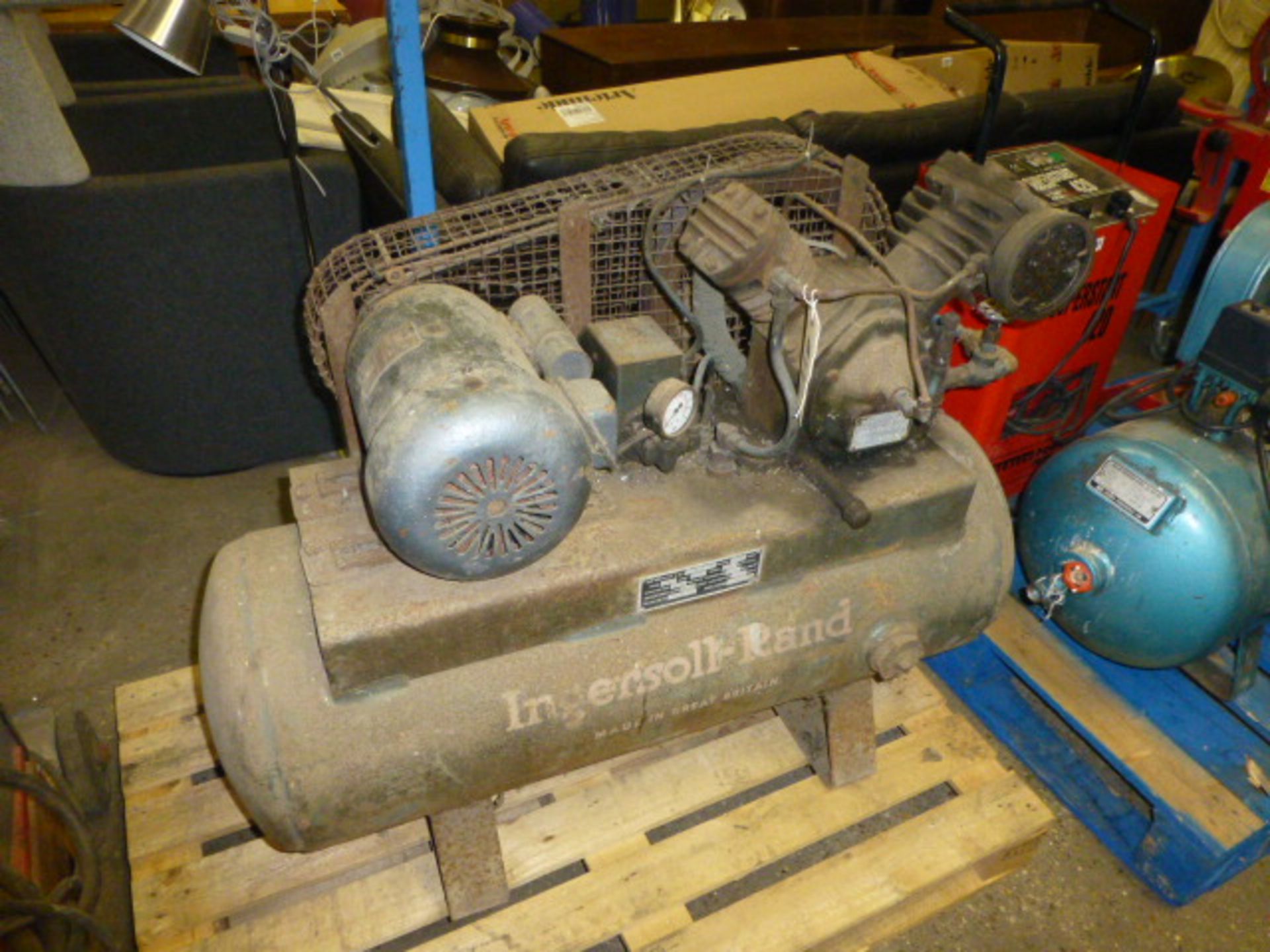 Ingersoll-Rand air compressor with receiver tank