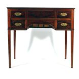 A 19th century mahogany and strung side cabinet,