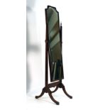 An early 20th century mahogany framed cheval mirror CONDITION REPORT: Mirror loose