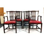 Please Note Amended Description: A set of eight George III-style Chippendale-type mahogany dining