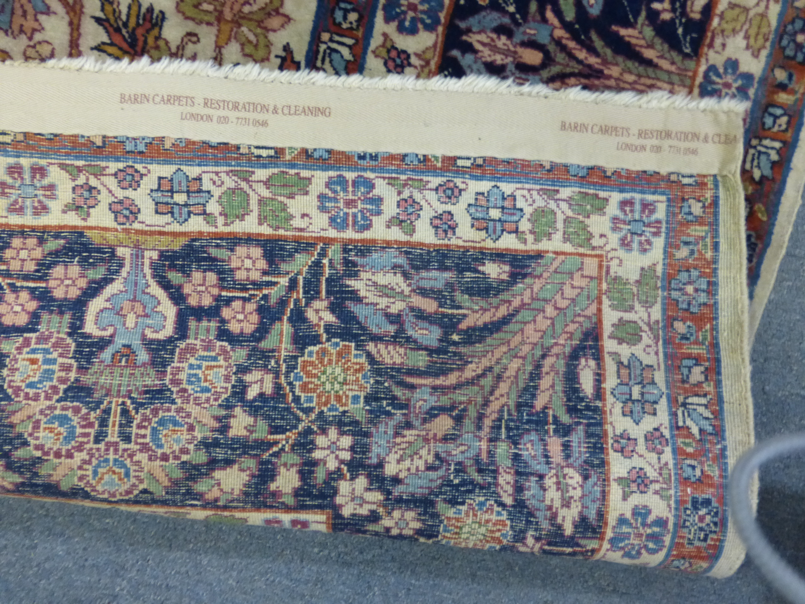 A mid-20th century Persian silk rug, - Image 3 of 7