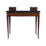 An Edwardian rosewood, strung and brass mounted dressing table,
