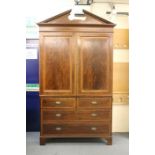 A 19th century mahogany, satin walnut crossbanded and strung compactum,
