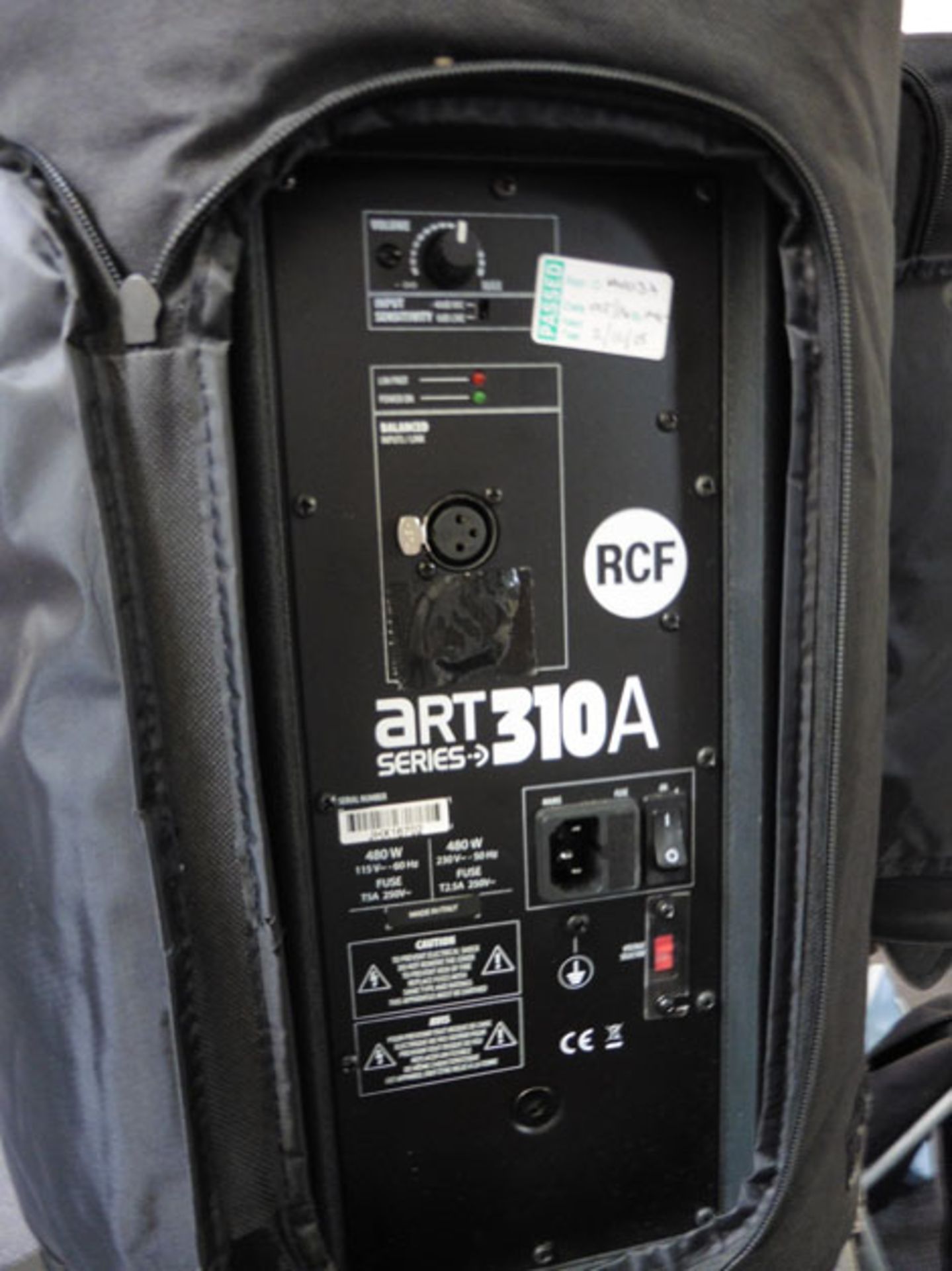 Pair of RCF model ART 310A powered monitor speakers with protective bags and pair of cables *VAT - Image 3 of 3