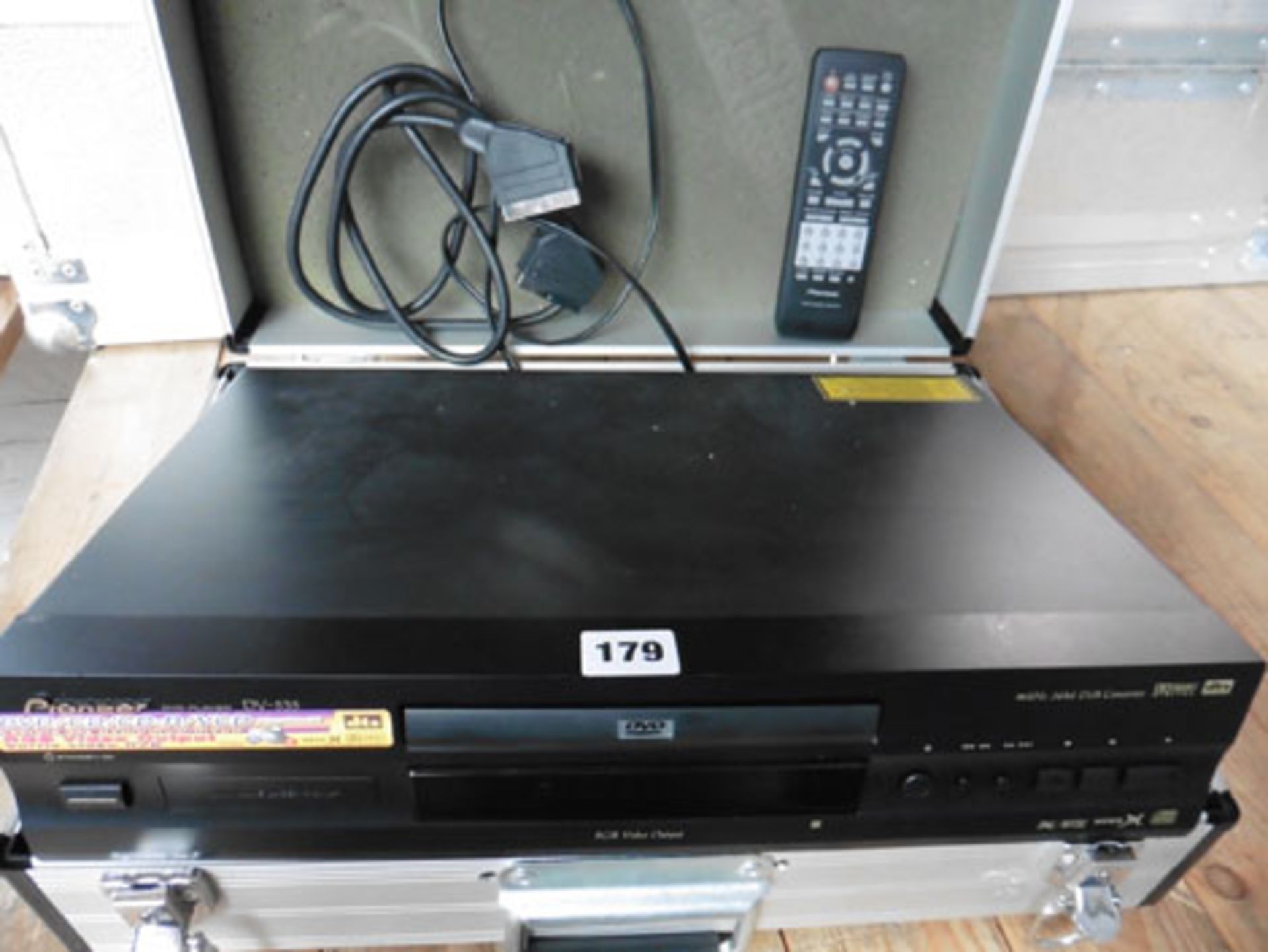 Pioneer DV535 DVD player with remote cables and padded freight case *VAT will not be added to the