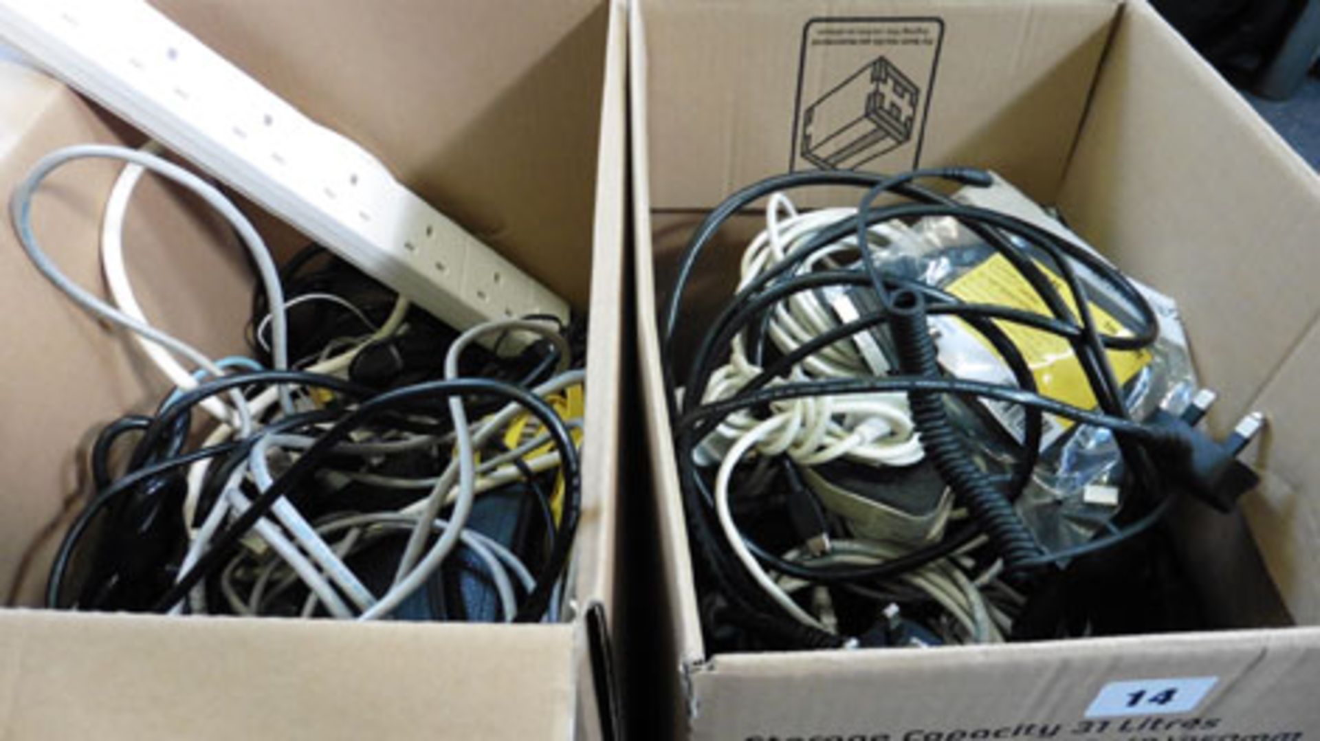 2 boxes of assorted cables, AV cables, USB, computing cables and psu etc *VAT will not be added to - Image 2 of 2