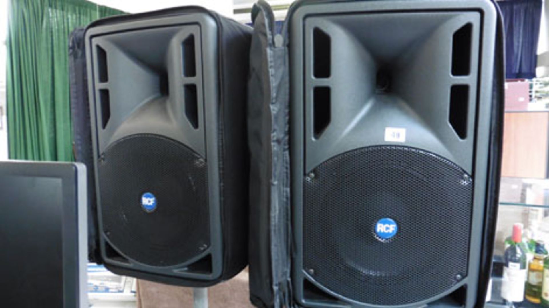 Pair of RCF model ART 310A powered monitor speakers with protective bags and pair of cables *VAT