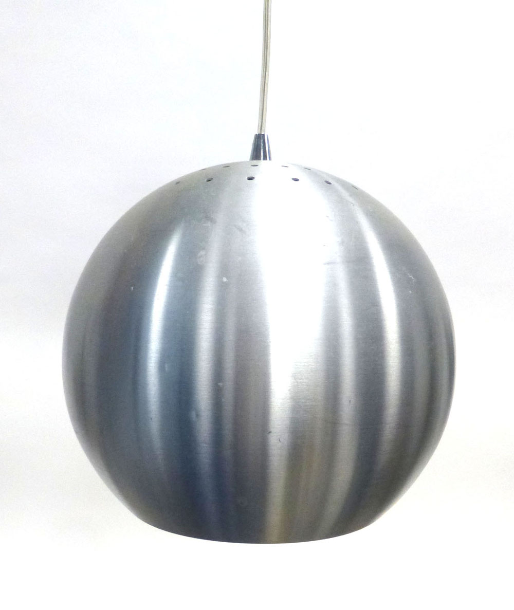 A Swedish spun aluminium ceiling light of cylindrical form CONDITION REPORT: Working