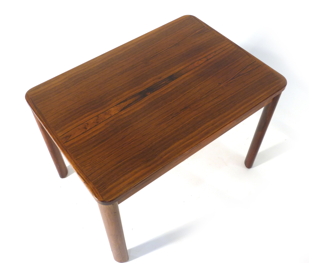 A pair of Swedish 1960's rosewood and crossbanded side tables on curved legs, - Image 3 of 4