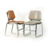A set of six steel and moulded plastic stacking 'Matrix' chairs by Krueger CONDITION