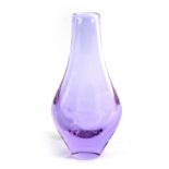 A Czech light purple cased glass vase, possibly by Miloslav Klinger, h. 22.