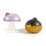 John Ditchfield for Glasform, a glass toadstool surmounted by a seated frog, h.