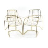 A set of four 1970's brass chairs with slide bases by Willy Rizzo CONDITION REPORT: