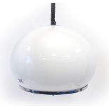 A 1960/70's white plastic spherical ceiling light CONDITION REPORT: Working order