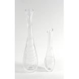 Vicke Lindstrand for Kosta Boda, a graduated pair of controlled bubble vases, LH13?1, max. h.