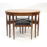 Hans Olsen for Frem Rojle, a 1960's teak 'Roundette' set including an extending table, max. l.