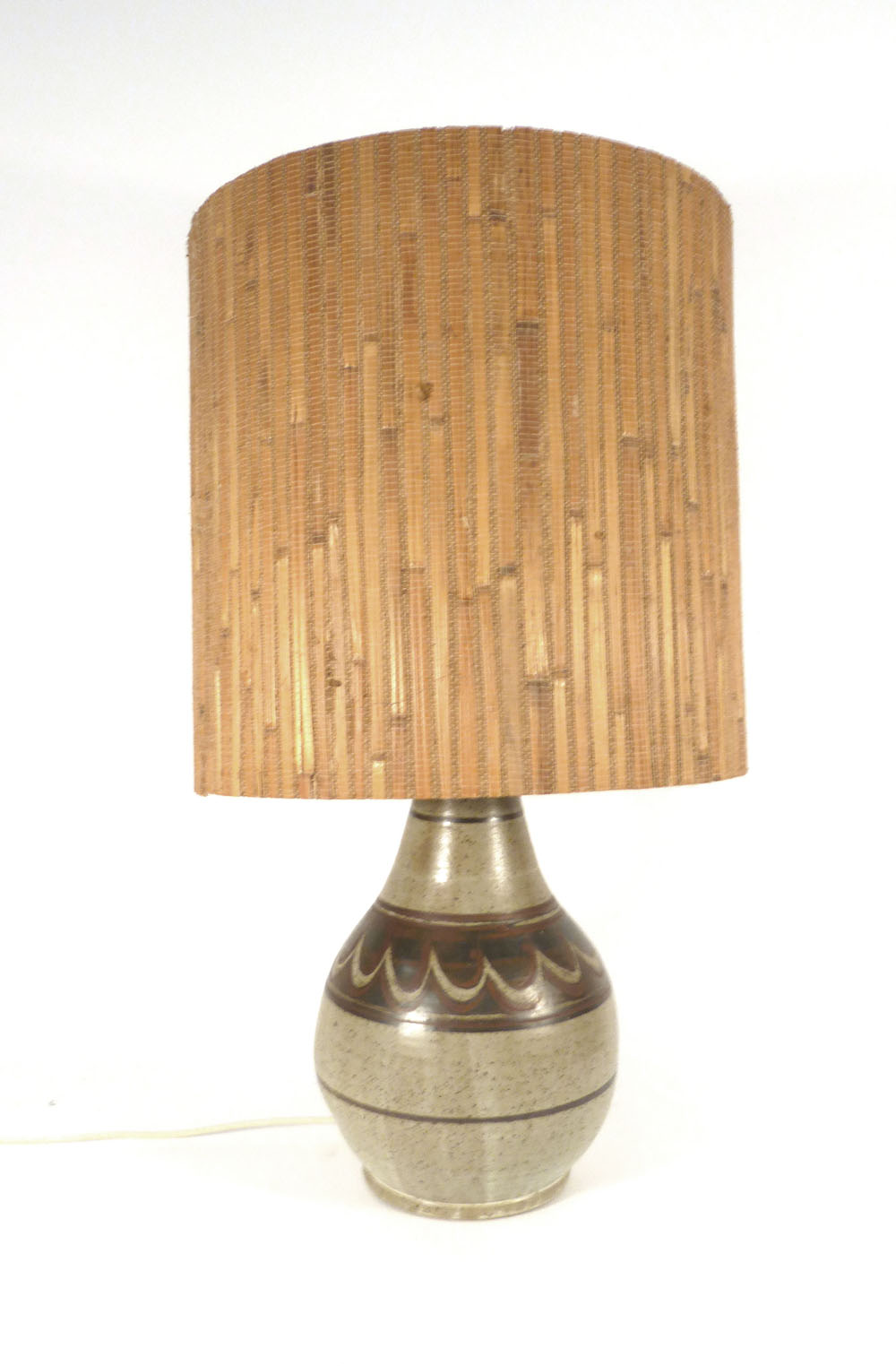 A studio pottery lamp base decorated with brown glazes, h. - Image 2 of 3