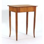 A late 19th century satin walnut side table with a single drawer, w.