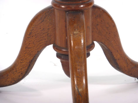 A Victorian walnut work table of trumpet form on a tripod base CONDITION REPORT: Top - Image 3 of 3