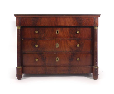 A French Empire mahogany commode,