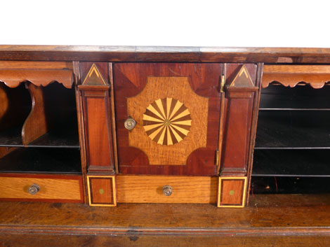 A George III oak and crossbanded bureau, - Image 4 of 5