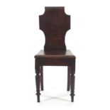 A Victorian oak and walnut hall chair,